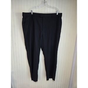 Stafford Traveler‎ Dress Pants Mens 44x30 Black Classic Fit Flat Front Slacks